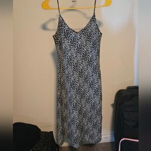 Forever 21 Black and White Animal Print Midi Dress